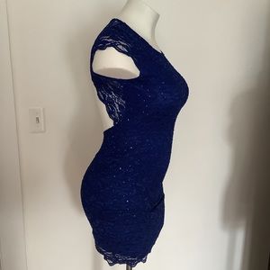 Blue lace sequence cobal blue dress